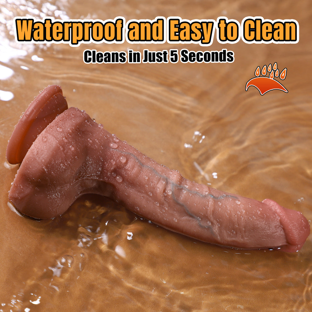 Realistic Dildo Adult Sex Toys - Anal Dildo with Pleasure Sleeve for Enhanced Fullness, 8.5 Inch Stronger Suction Cup Dildo, Dual Density Soft Silicone Big Thick Dildo for Men, Women & Couples Govosaa